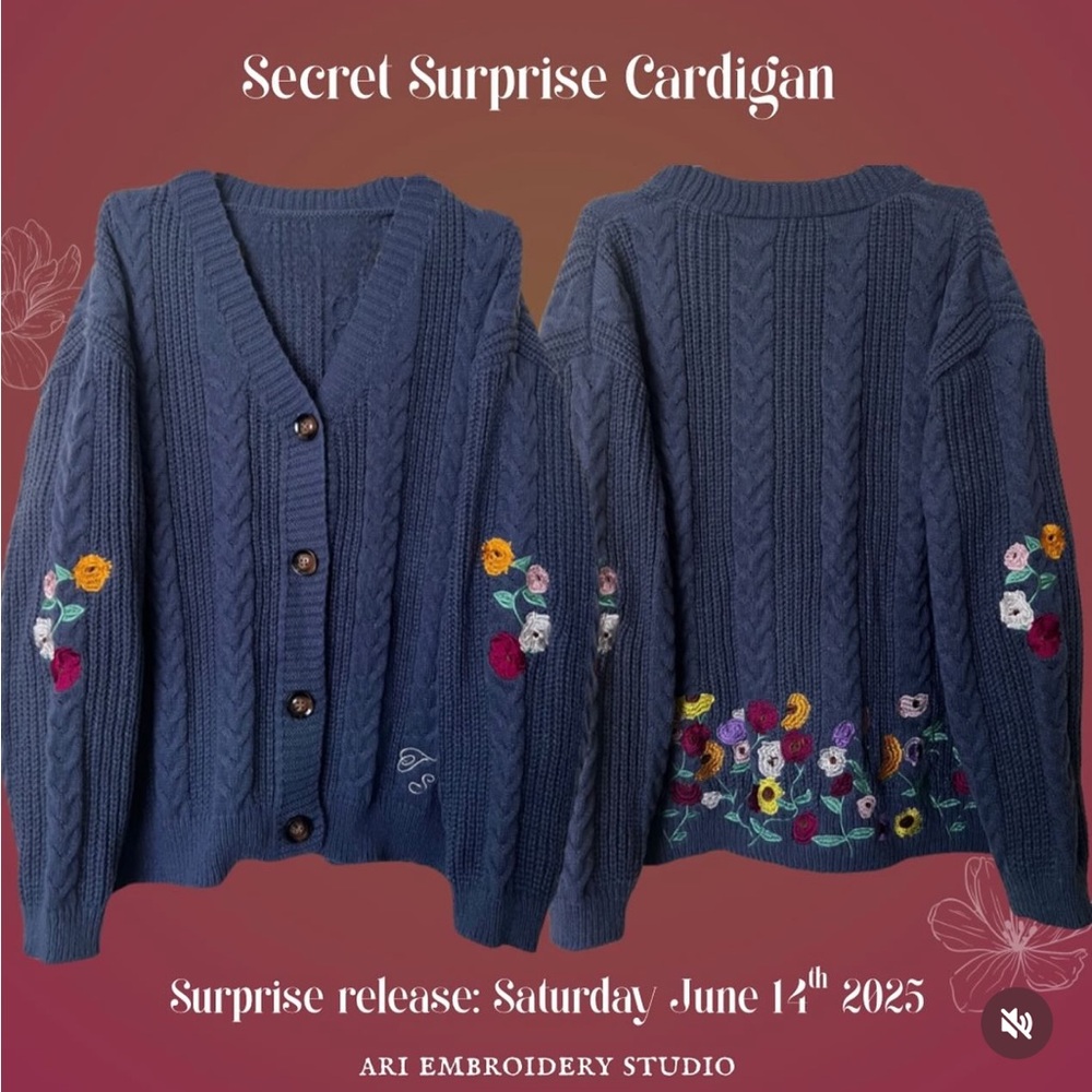 Ari Embroidery Studio Taylor Swift Eras Inspired Knit Cardigan
